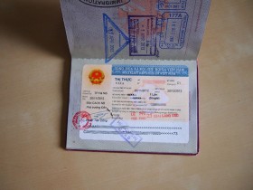 Reisepass mit eingeklebtem Visum (Vietnam)